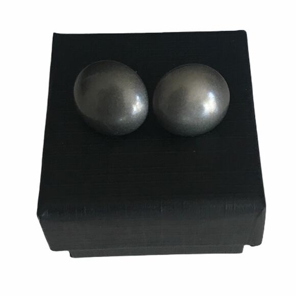 Vintage Stud Earrings Bronze Buttons 1 cm - Picture 2 of 4